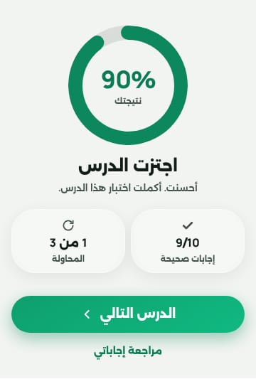 Sharasign mobile app, a lesson test passed